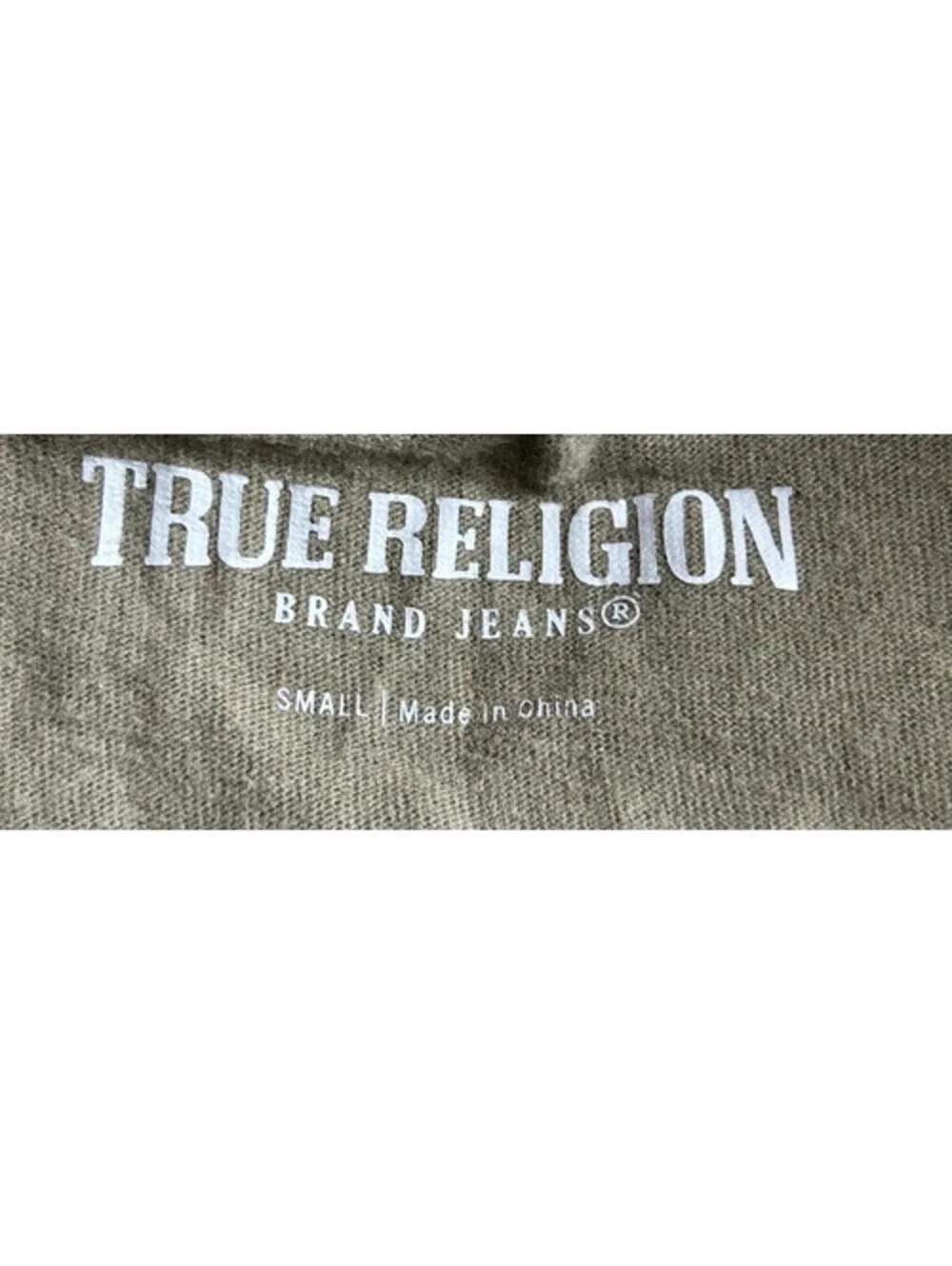 True Religion Men's Small Olive Green Graphic Logo T-Shirt